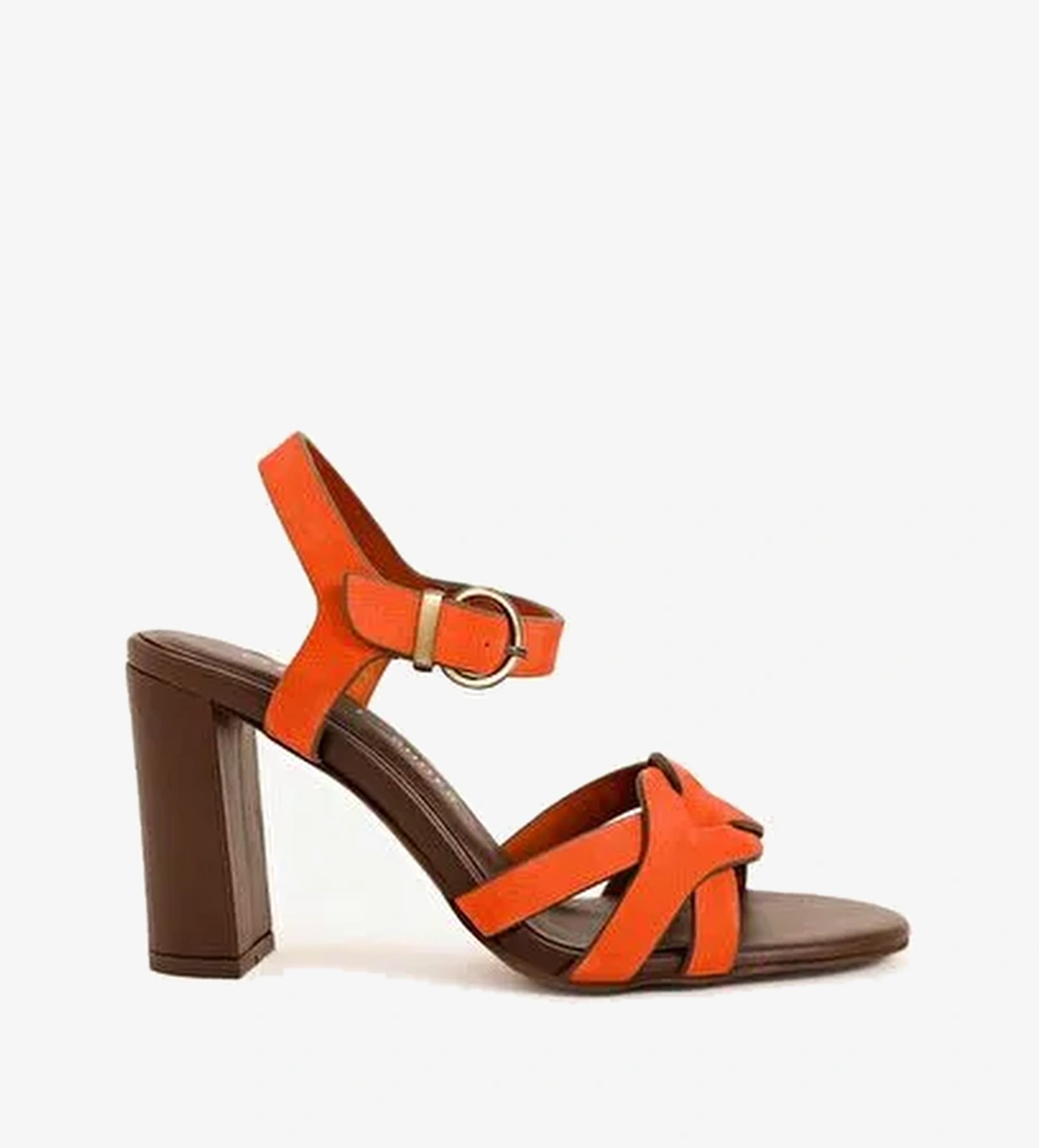 Örgü Detaylı Deri Topuklu Ayakkabı - Görsel 1