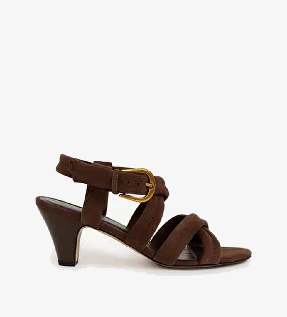 Pedli Çapraz Deri Topuklu Ayakkabı - Görsel 1