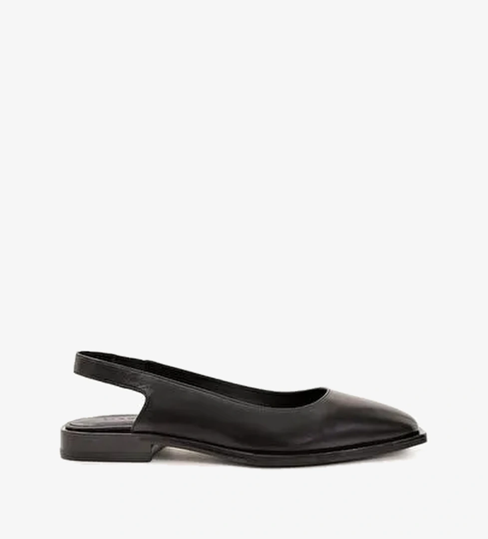 Arkası Açık Deri Düz Ayakkabı - Görsel 1