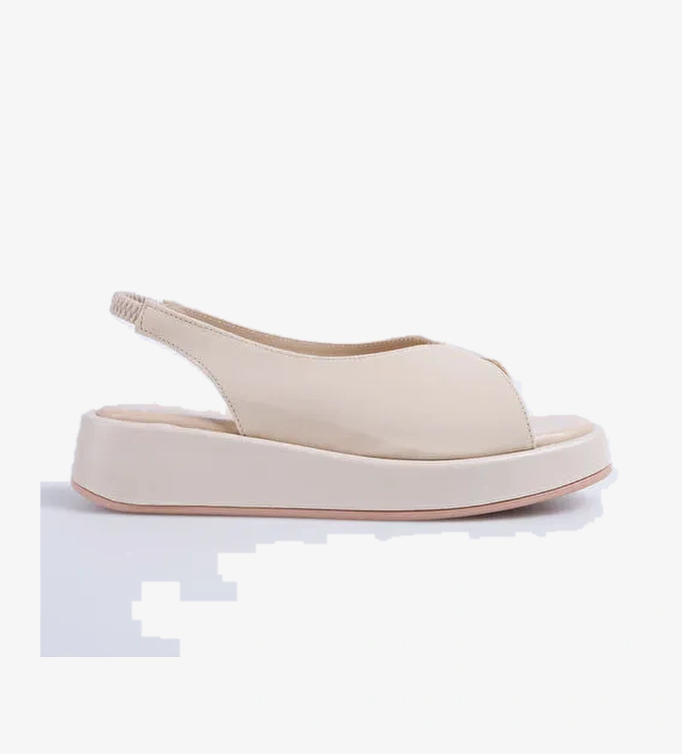 Cotton Bar Bej Kadın Sandalet ALESHAN