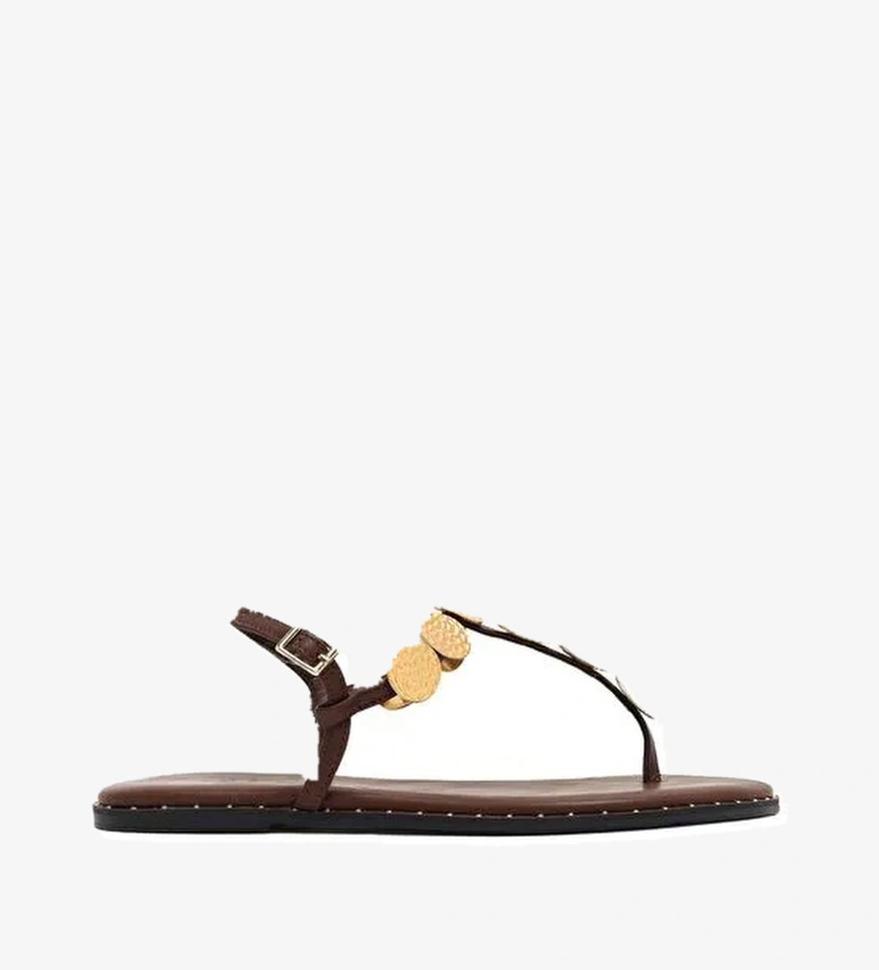 Derimod Derimod Kadın Kahverengi Metal Detaylı Parmak Arası Sandalet 25SFE480918 Sandalet & Terlik | Boyner Kahverengi - 1. görsel