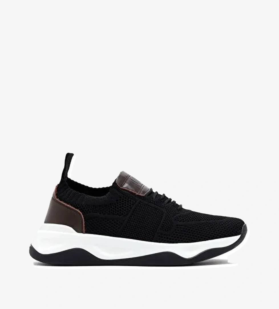 Derimod Zero Erkek Siyah Kalın Tabanlı Kumaş Sneaker 25SFD69206F - Görsel 1