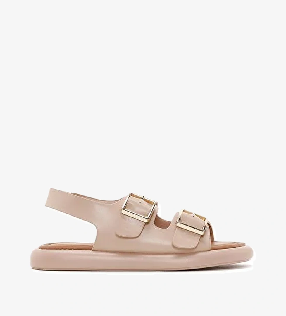 Kadın Bej Çift Tokalı Sandalet 25SFE480518 - Görsel 1