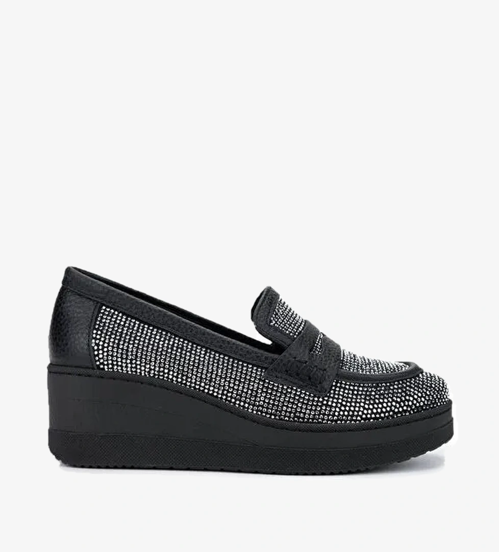 Tamer Tanca Kadın Hakiki Deri Beyaz Taşlı Loafer Ayakkabı - Görsel 1