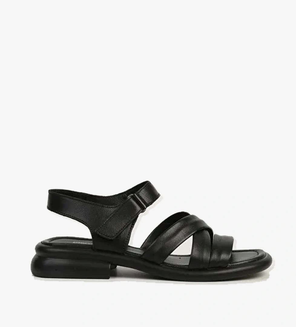 Pierre Cardin Siyah Kadın Deri Sandalet PC-54600 - Görsel 1