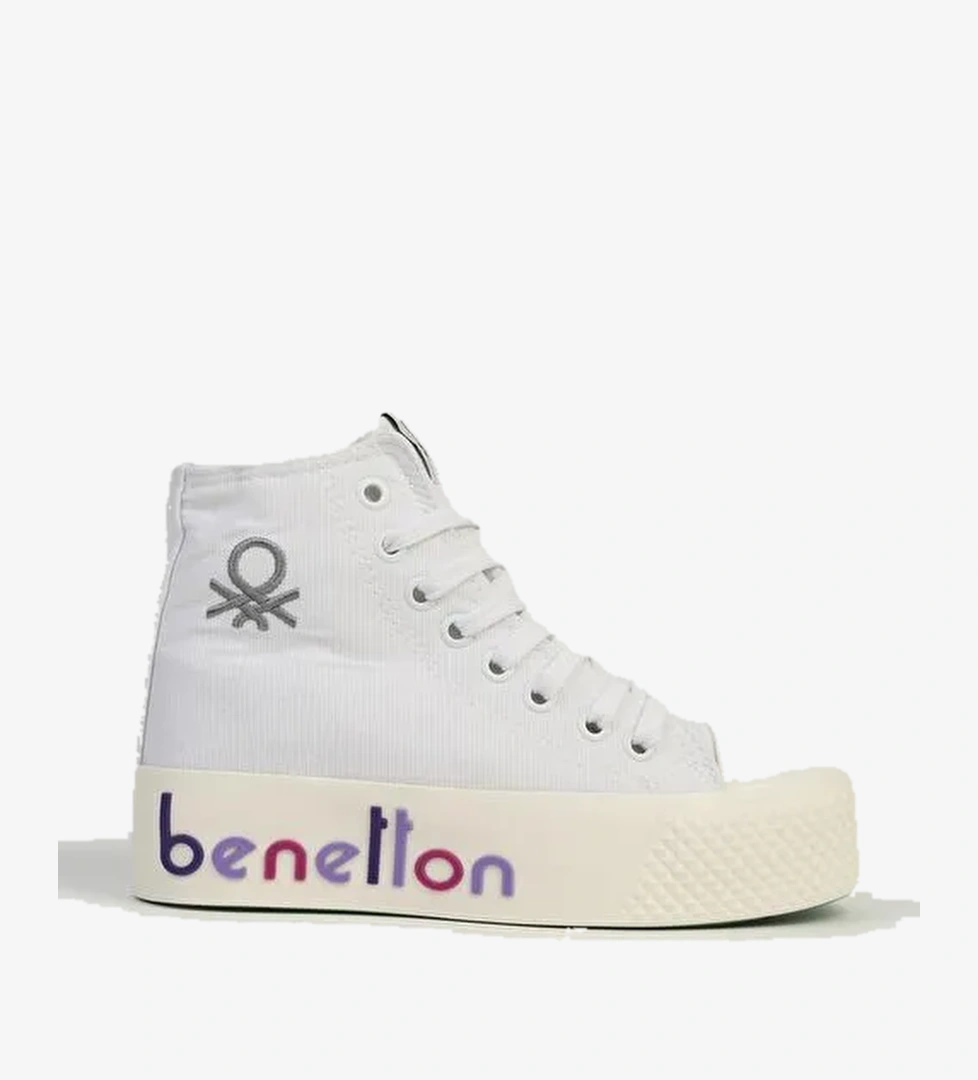 Benetton Beyaz Lila Kadın Spor Ayakkabı BN-30945 - Görsel 1