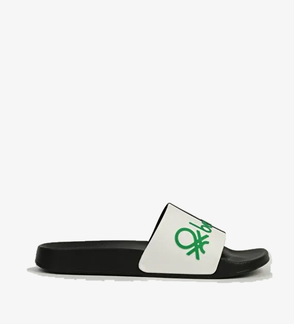 Benetton Siyah Beyaz Erkek Terlik BN-1427 - Görsel 1