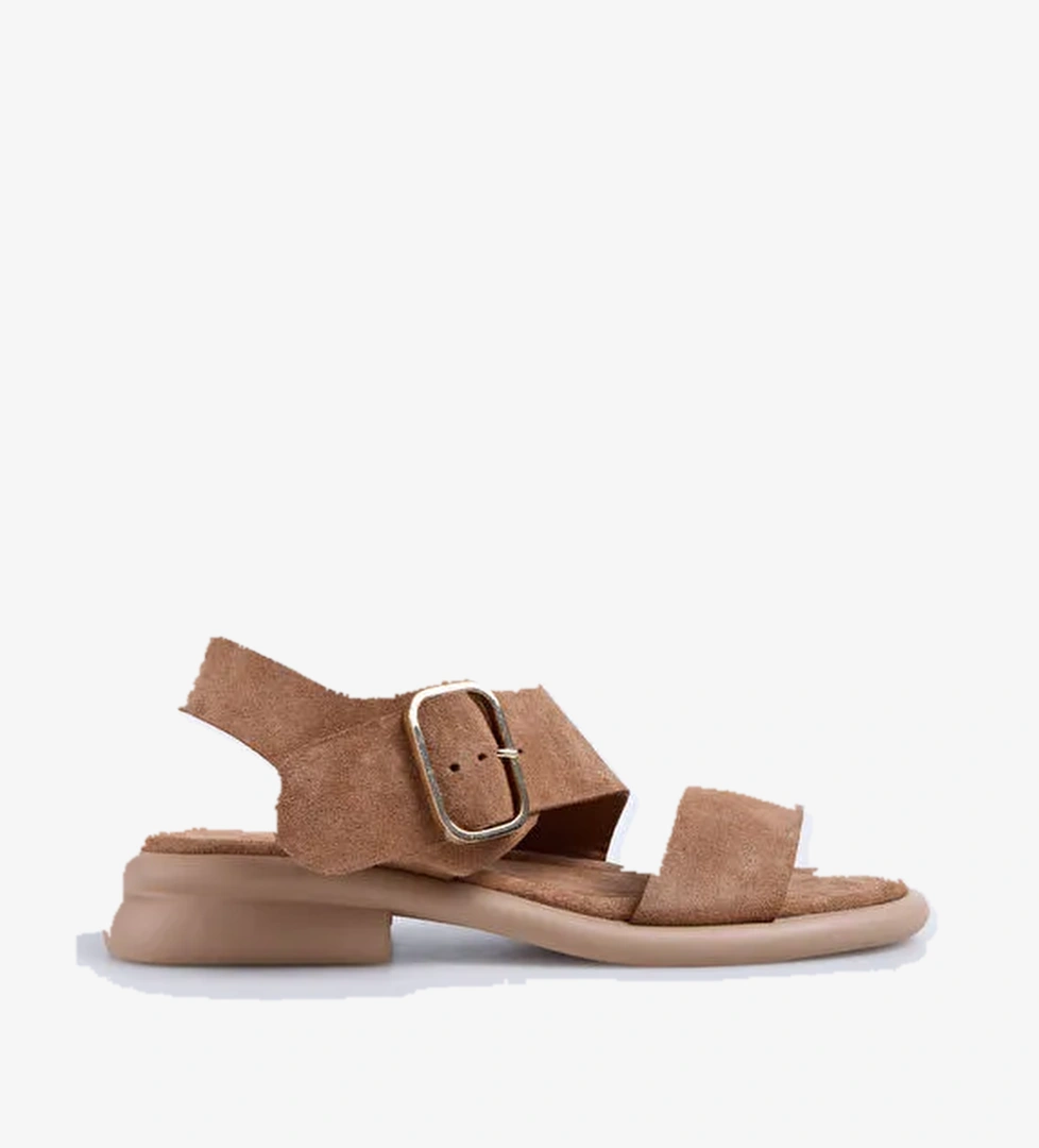 Fabrika Fabrika Taba Bej Kadın Deri Sandalet D-keira model görseli