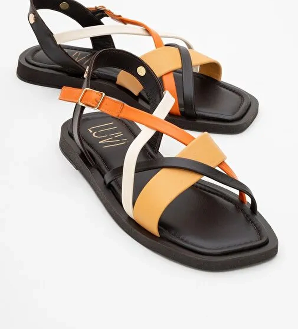 ROUSE Kahve Multi Hakiki Deri Kadın Sandalet - Görsel 1