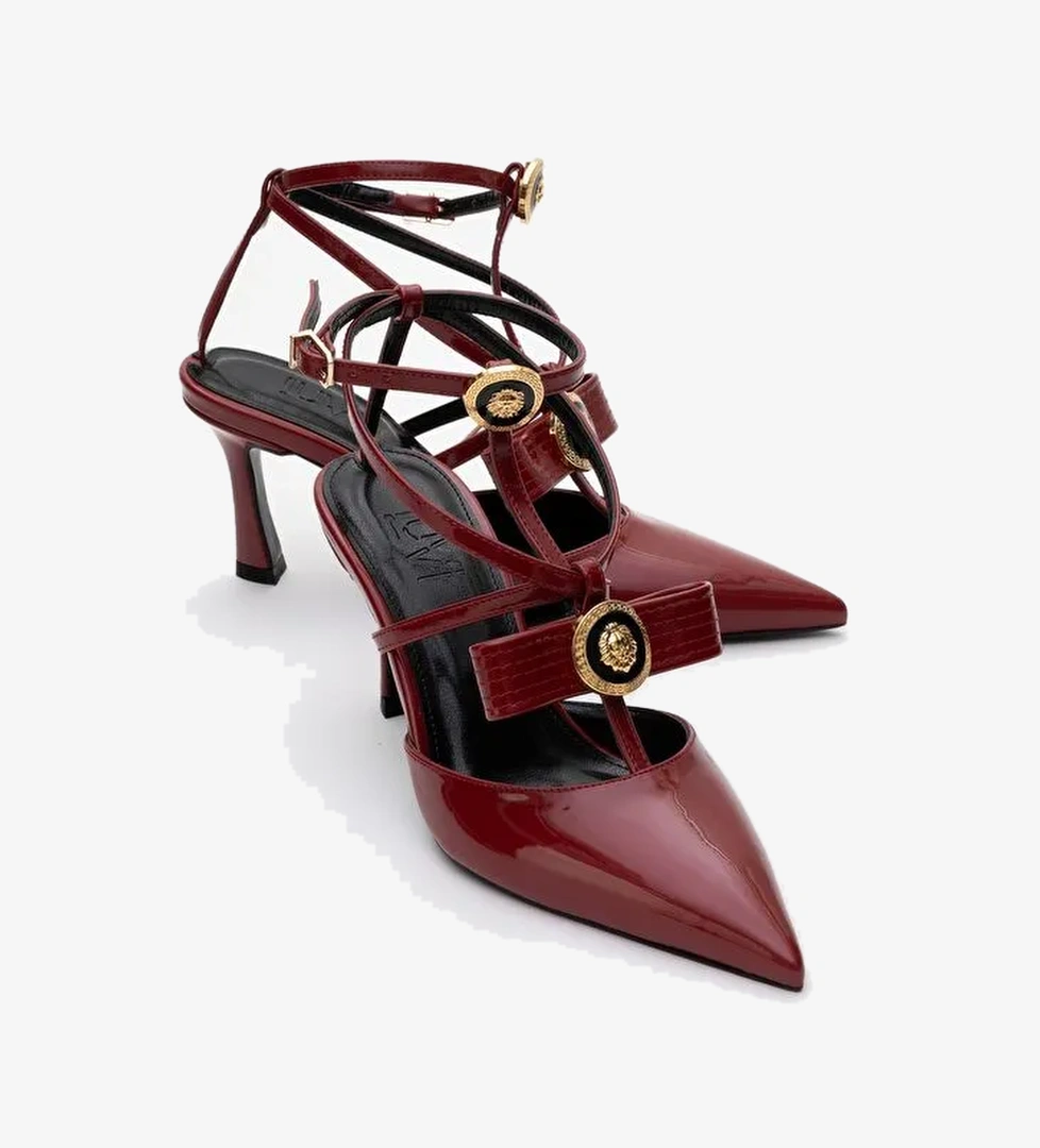 PEAL Bordo Rugan Kadın Topuklu Ayakkabı - Görsel 1