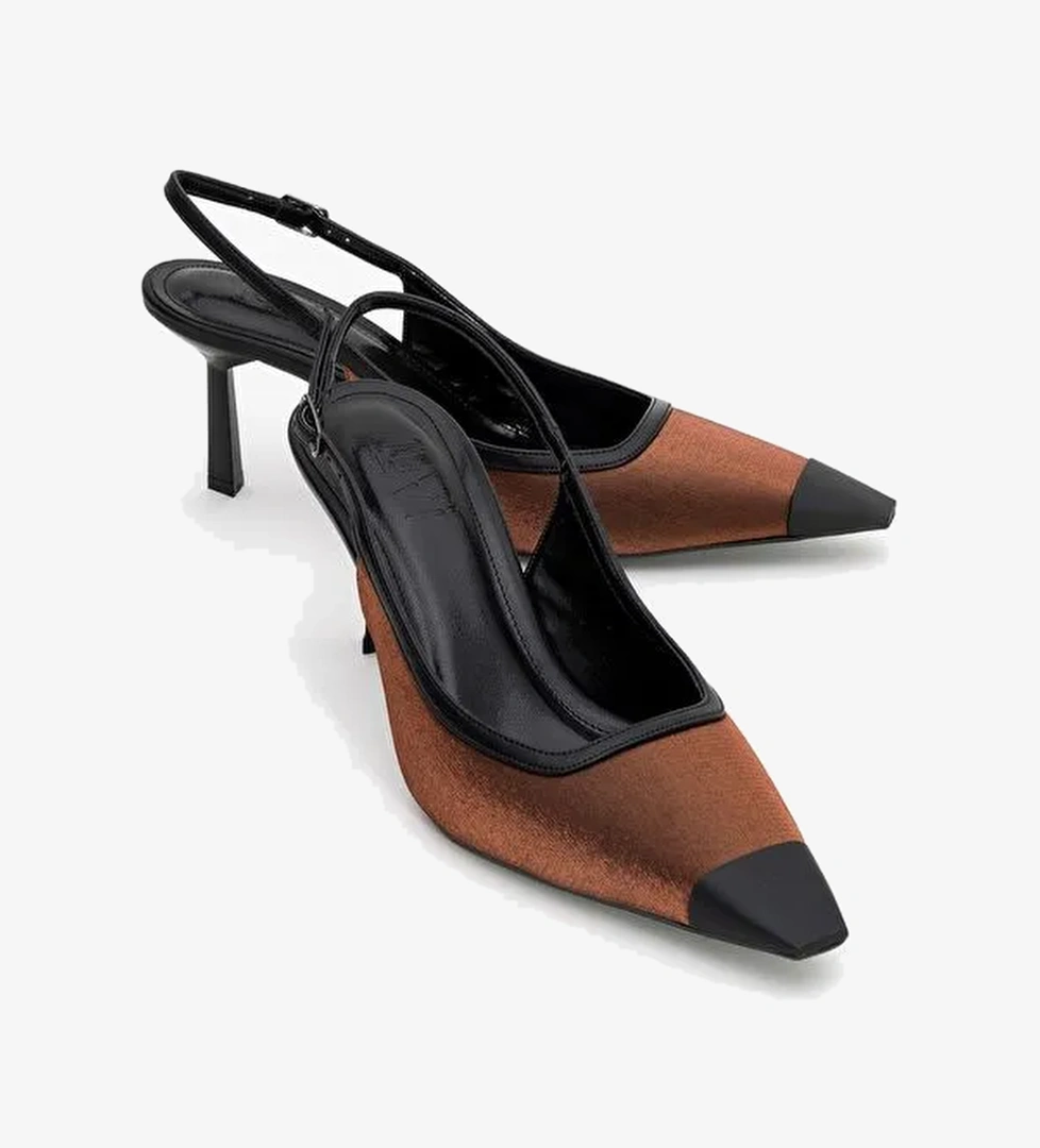 ALİVE Bakır Saten Mat Burun Detaylı Kadın Topuklu Ayakkabı - Görsel 1