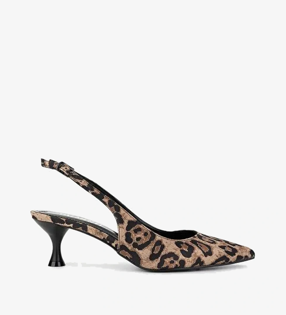 Valmenti Kadın Suni Deri Leopar Topuklu Ayakkabı - Görsel 1