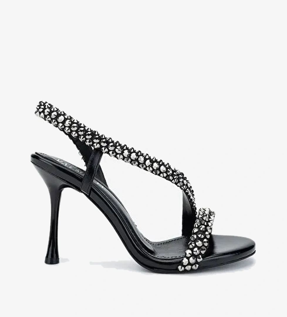 Valmenti Kadın Suni Deri Siyah Topuklu Ayakkabı - Görsel 1