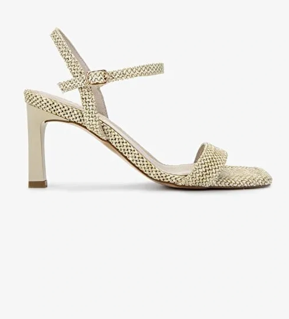 Valmenti Kadın Suni Deri Bej Topuklu Ayakkabı - Görsel 1