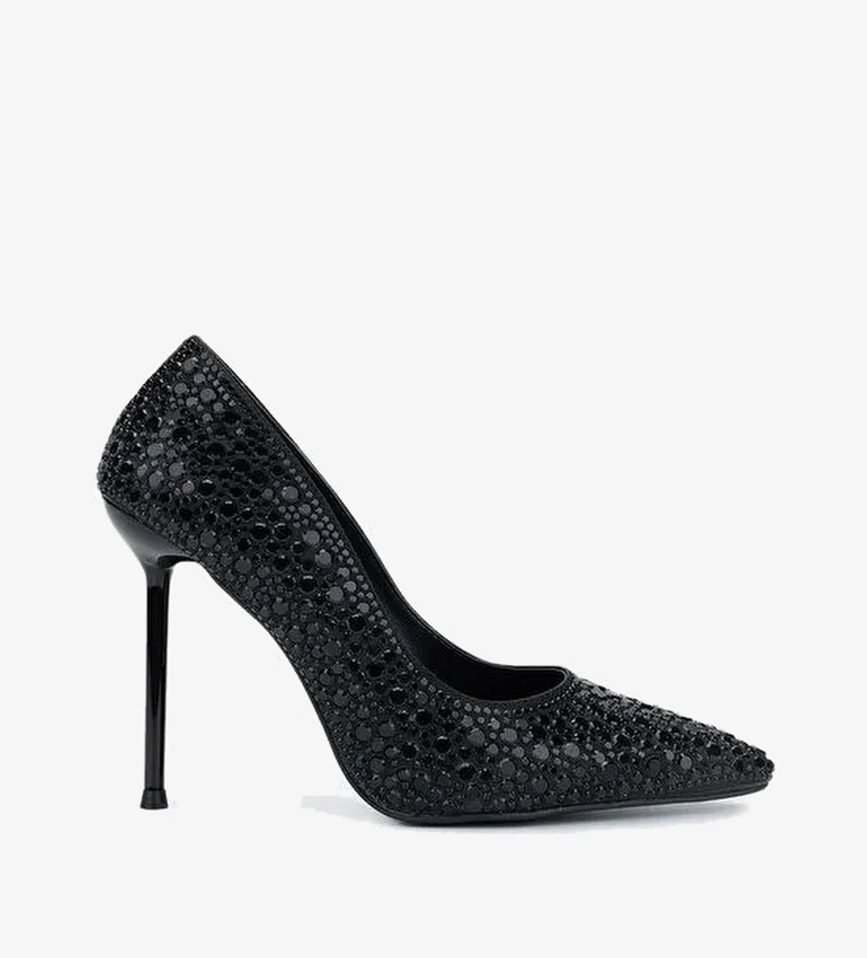 Valmenti Kadın Suni Deri Siyah Topuklu Ayakkabı - Görsel 1