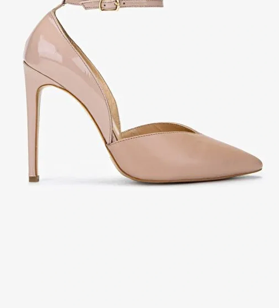 Valmenti Kadın Hakiki Deri Bej Topuklu Ayakkabı - Görsel 1