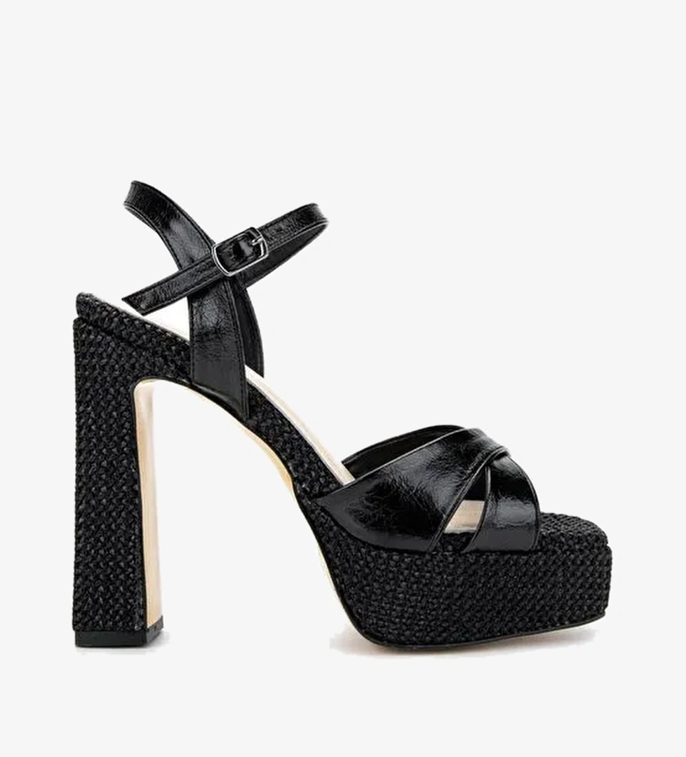 Valmenti Kadın Suni Deri Siyah Topuklu Ayakkabı - Görsel 1