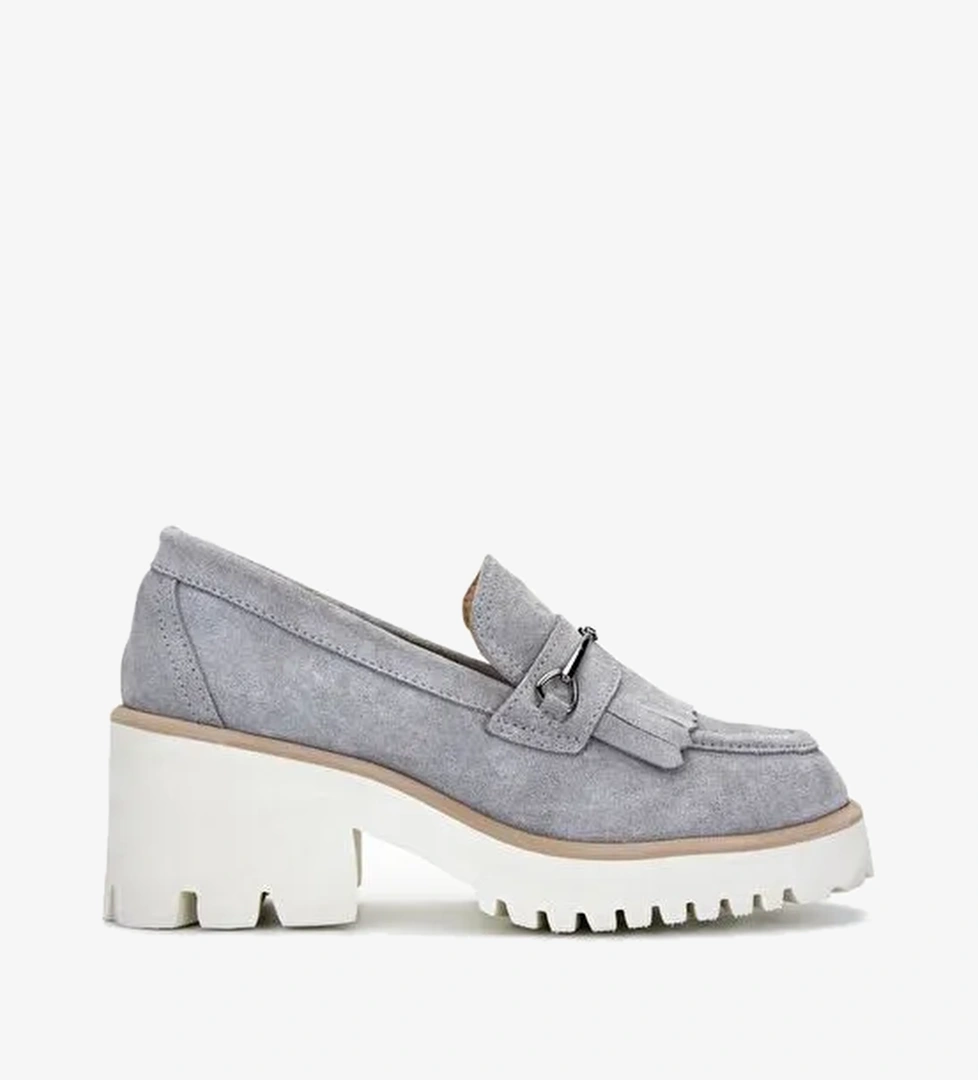 Valmenti Kadın Hakiki Deri Taş Süet Topuklu Ayakkabı - Görsel 1