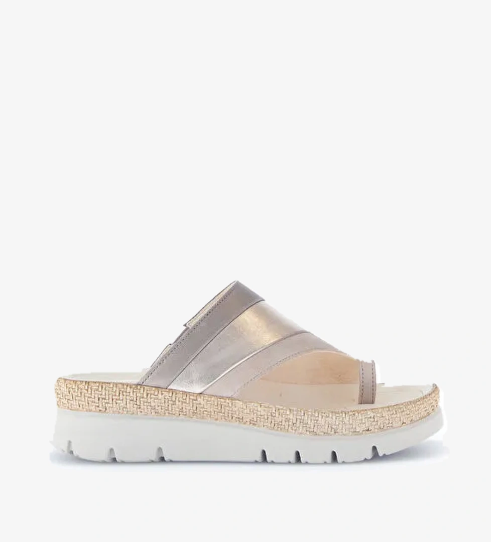 Gabor Bej Kadın Süet + Deri Terlik 63.722.12 - Görsel 1