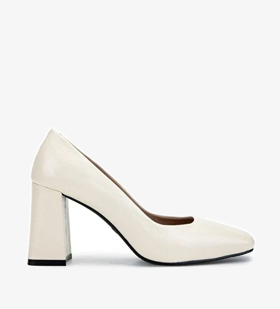 Tamer Tanca Kadın Hakiki Deri Bej Topuklu Ayakkabı - Görsel 1