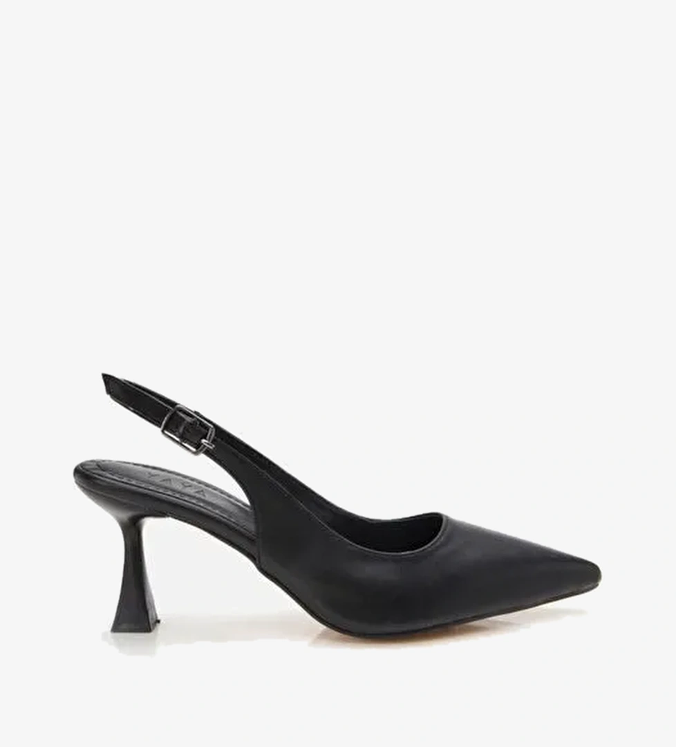 Kadın Siyah Ayarlanabilir Tokalı Stiletto - Görsel 1