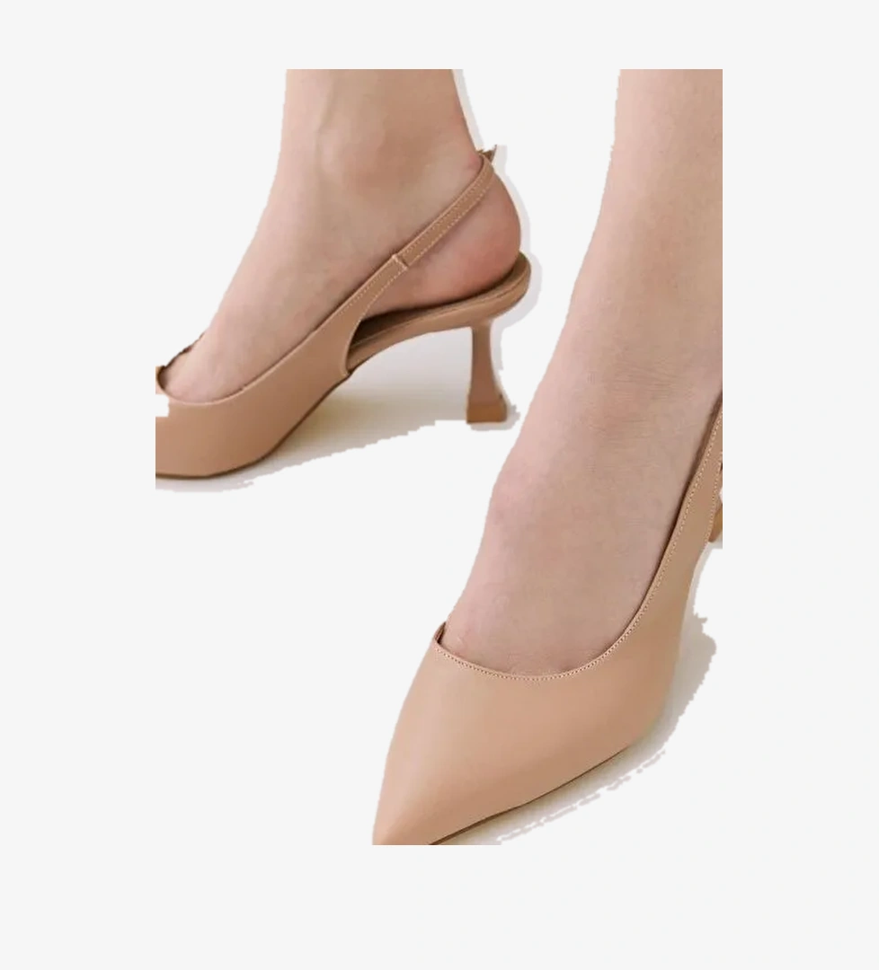 Kadın Pudra Ayarlanabilir Tokalı Stiletto - Görsel 1