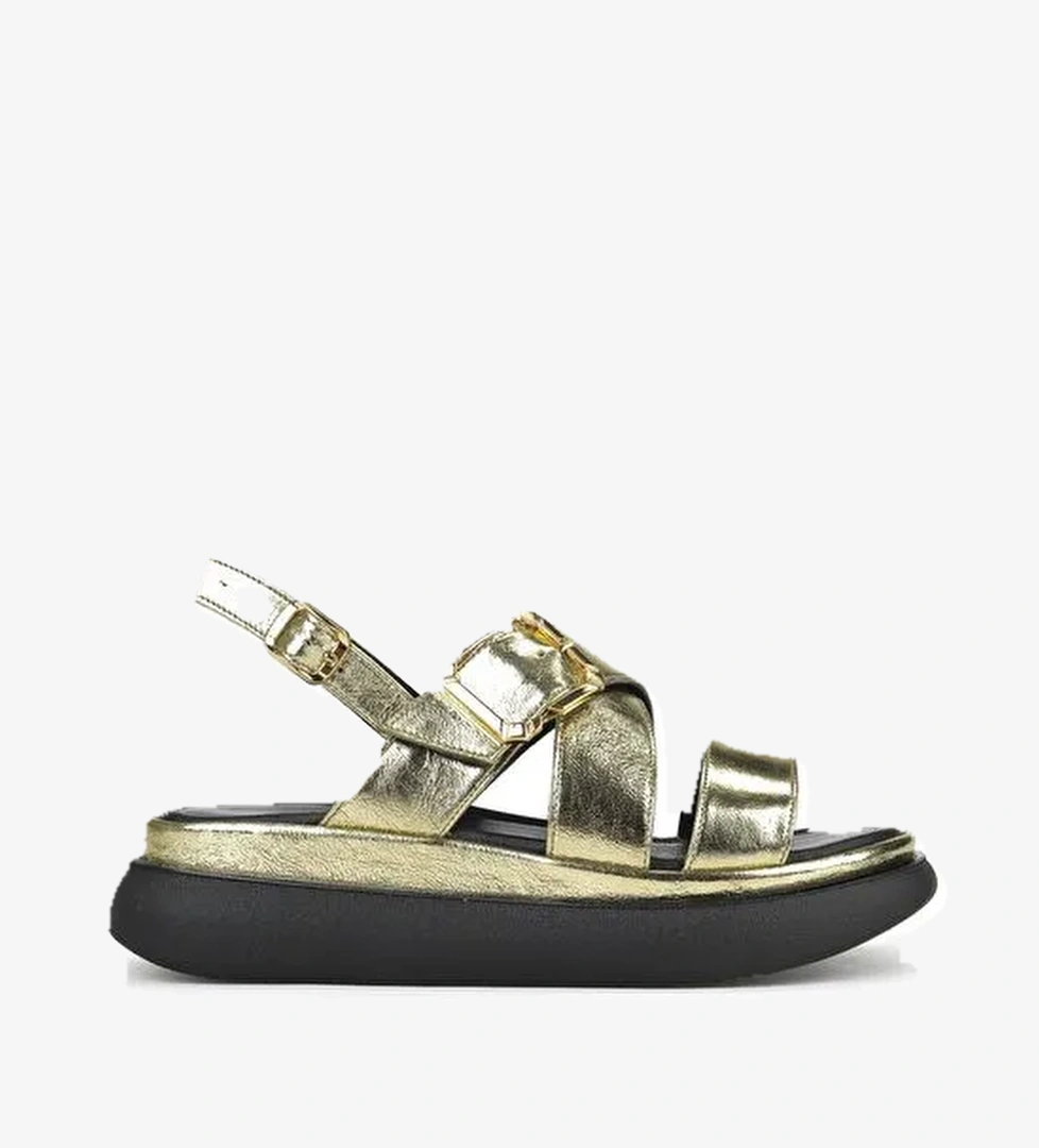 Ziya, Kadın Hakiki Deri Topuklu Sandalet 151992Z302 Altın - Görsel 1