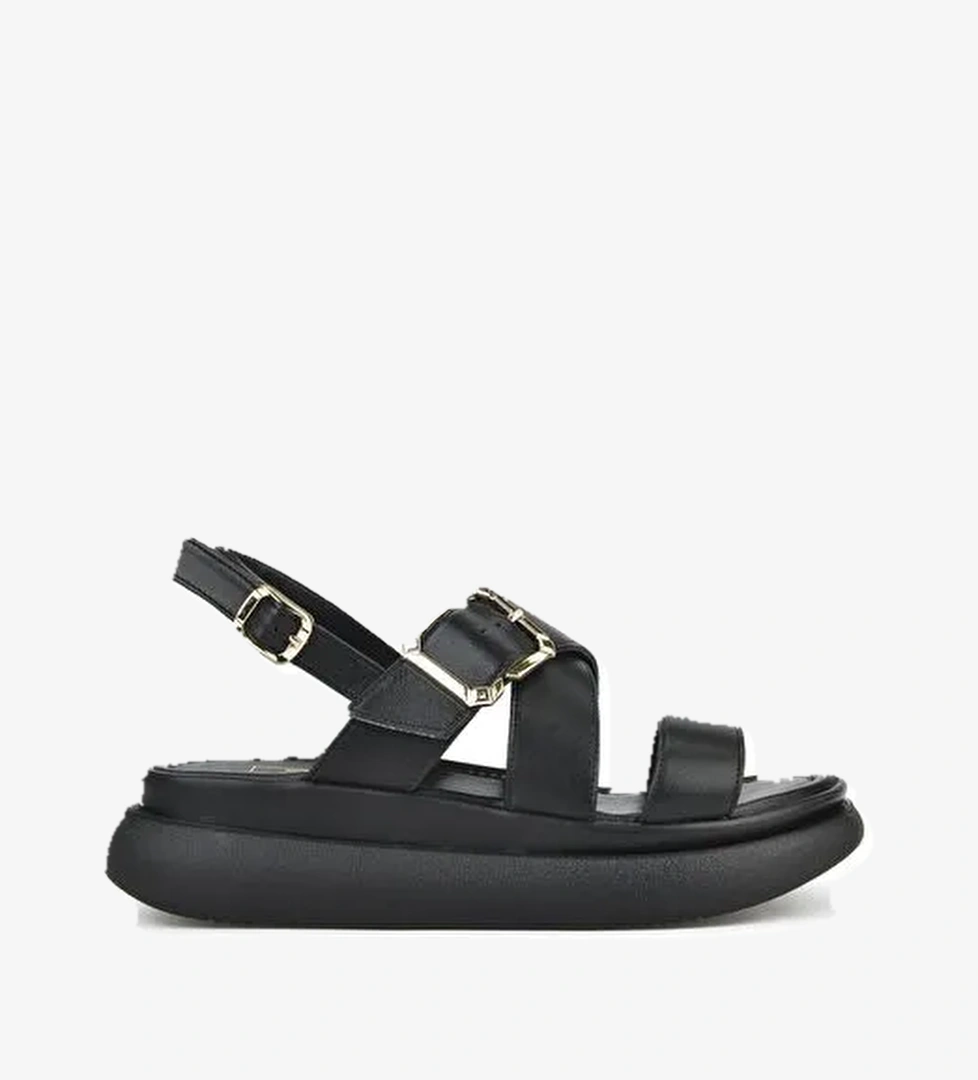 Ziya, Kadın Hakiki Deri Topuklu Sandalet 151992Z302 Siyah - Görsel 1