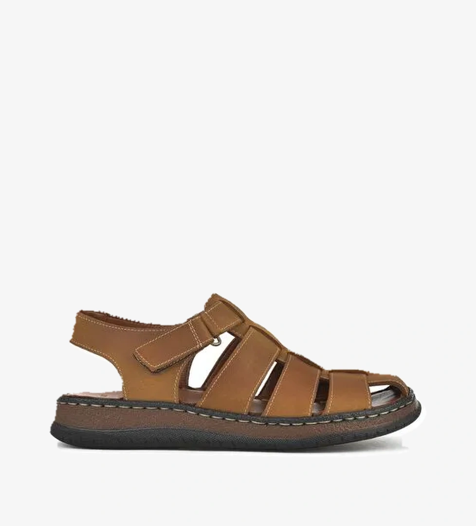 Ziya, Erkek Hakiki Deri Sandalet 1511045ZS32 Taba - Görsel 1