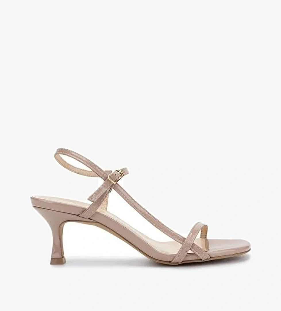 Tamer Tanca Kadın Hakiki Deri Bej Topuklu Ayakkabı - Görsel 1