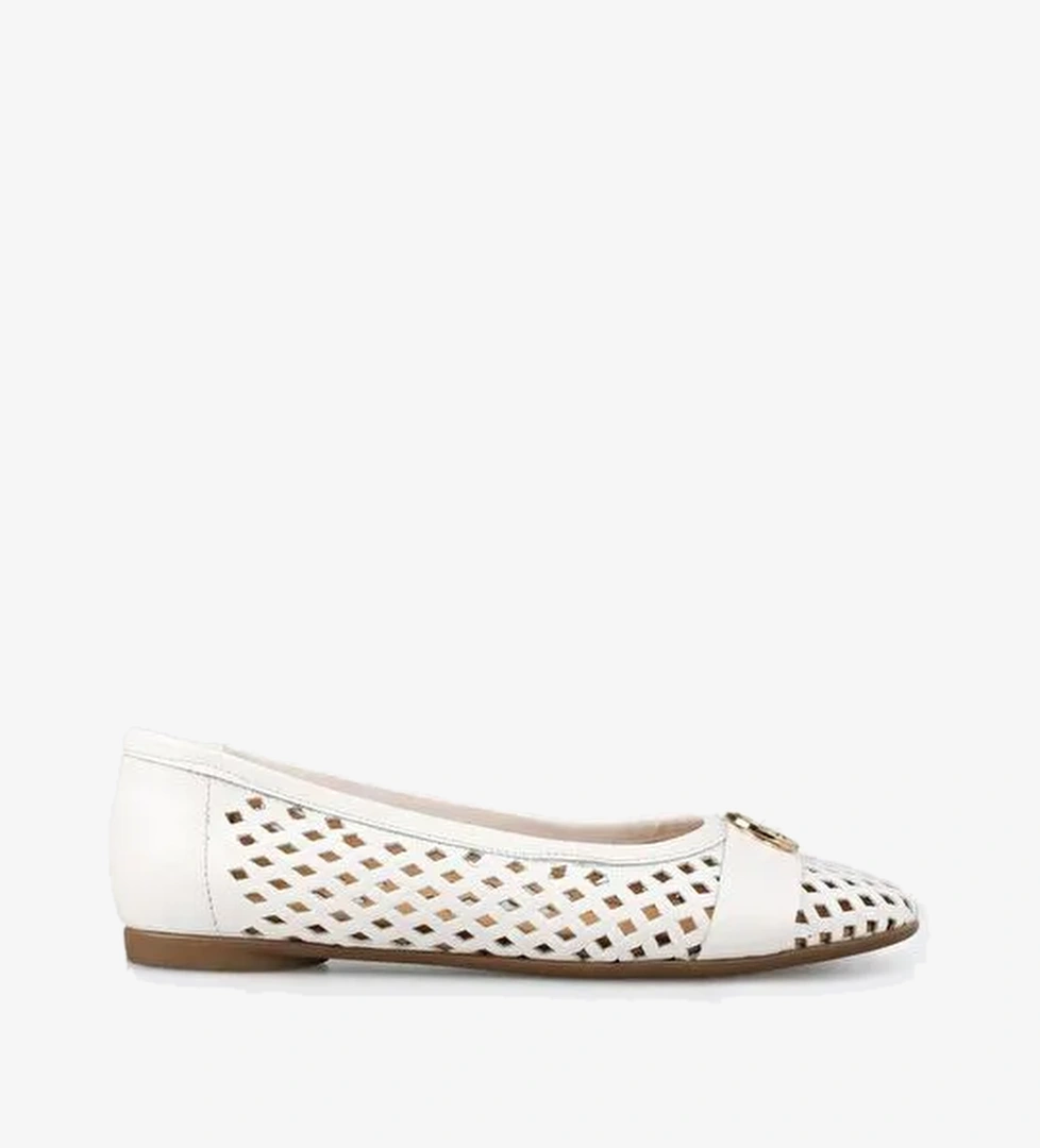 Beyaz Deri Kadın Günlük Ayakkabı - Görsel 1