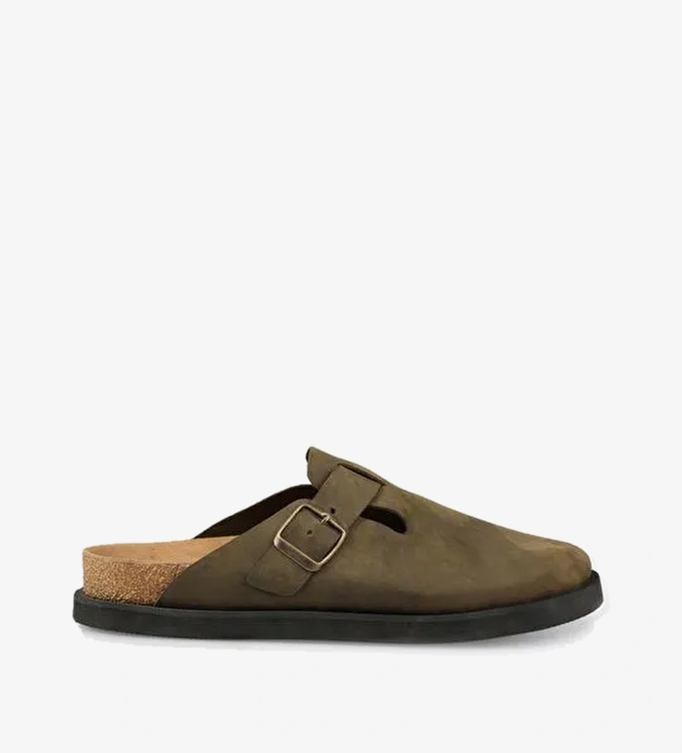 Haki Deri Erkek Terlik - Görsel 1