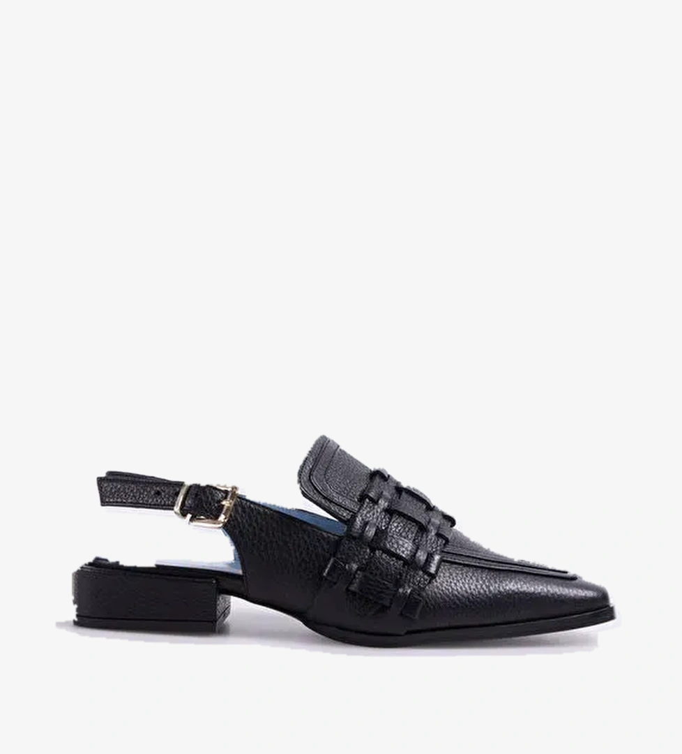 Hiva Atelier Hiva Atelier Siyah Kadın Deri Loafer HV110321105 model görseli