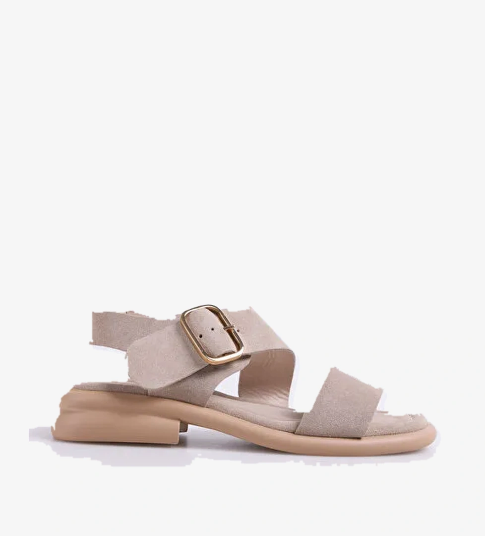 Fabrika Fabrika Bej Kadın Deri Sandalet D-KEIRA model görseli