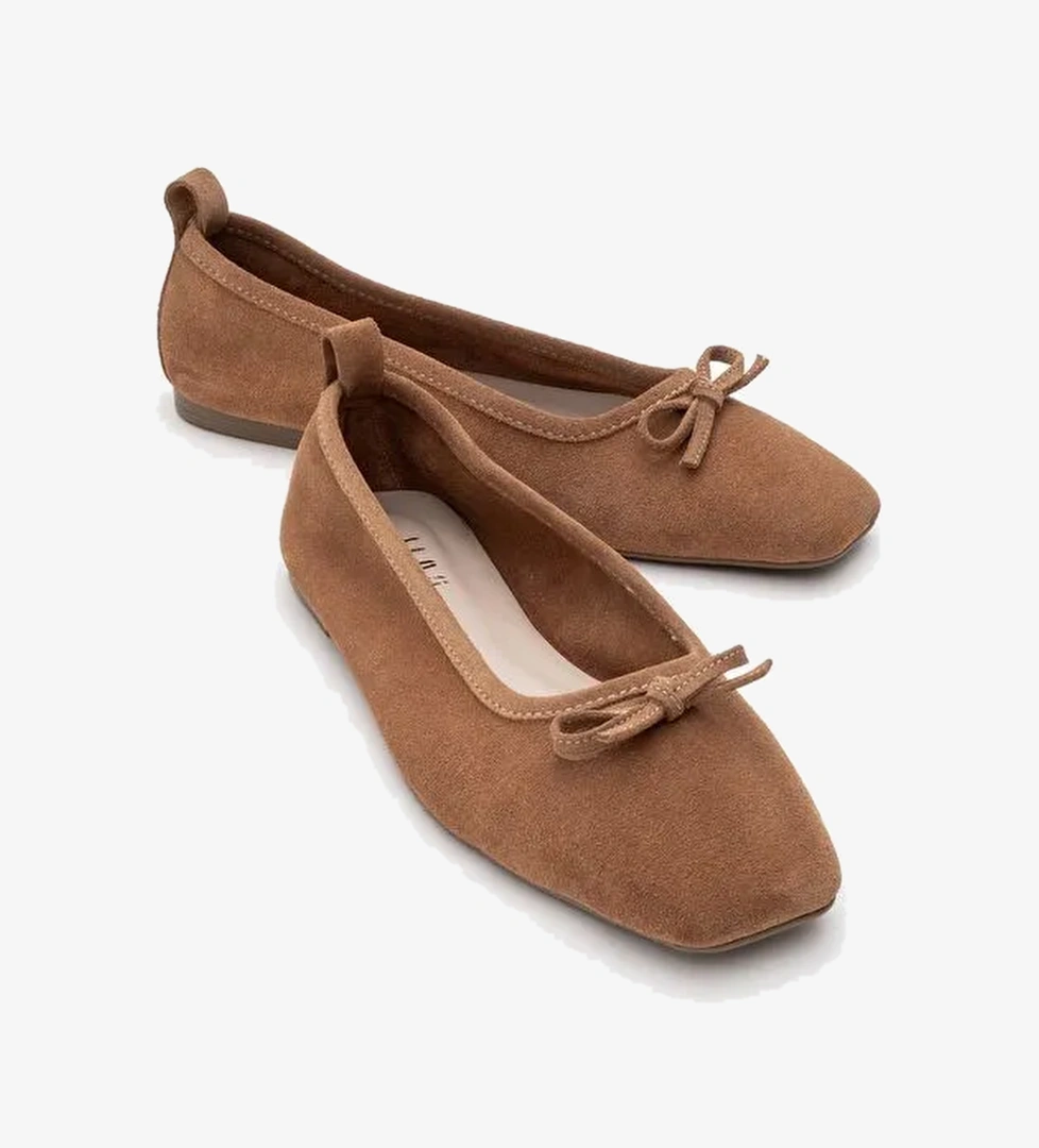 Luvi Shoes Luvi Shoes SOSA Toprak Süet Hakiki Deri Küt Burunlu Fiyonklu Kadın Babet Ayakkabı Boyner'de! Toprak - 1. görsel