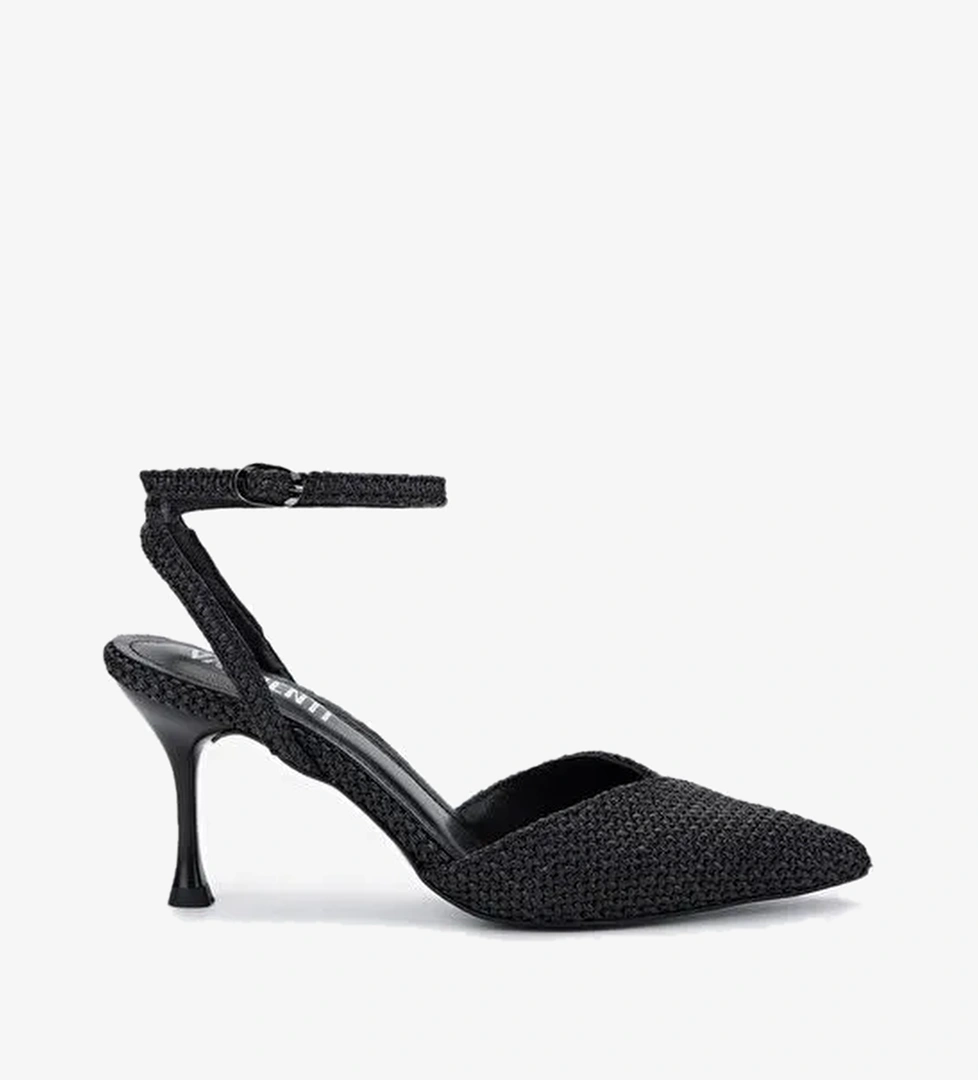 Valmenti Kadın Suni Deri Siyah Topuklu Ayakkabı - Görsel 1
