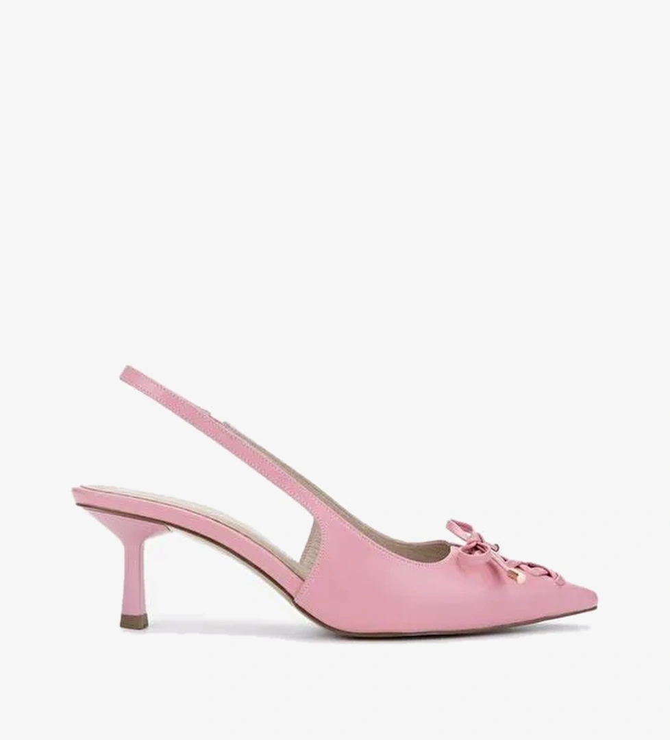 Valmenti Kadın Suni Deri Pudra Topuklu Ayakkabı - Görsel 1