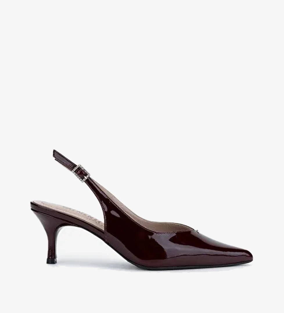 Valmenti Kadın Bordo Rugan Topuklu Ayakkabı - Görsel 1