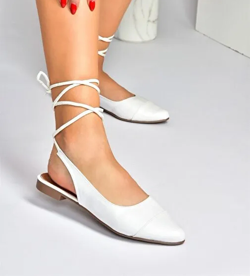 Beyaz Bilek Bağlamalı Kadın Babet M726890209 - Görsel 1