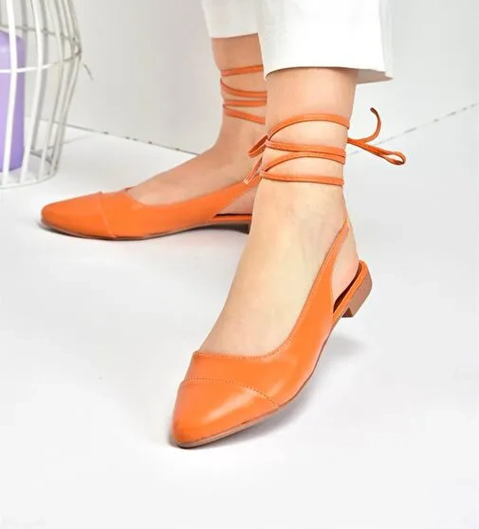 Turuncu Bilek Bağlamalı Kadın Babet M726890209 - Görsel 1