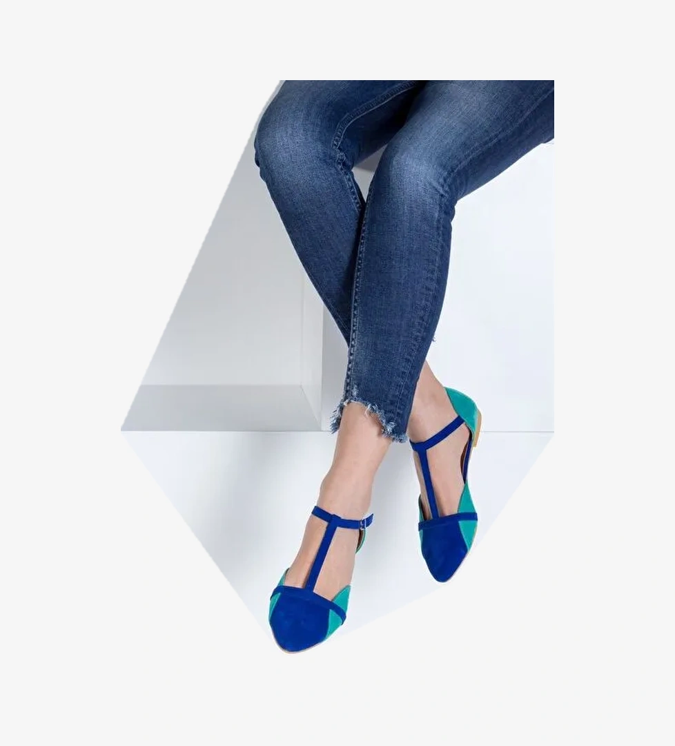 Saks Mavi/Su Yeşili Kadın Babet B726881802 - Görsel 1