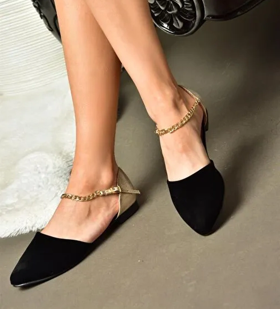 Siyah/Dore Kadın Babet B726024402 - Görsel 1