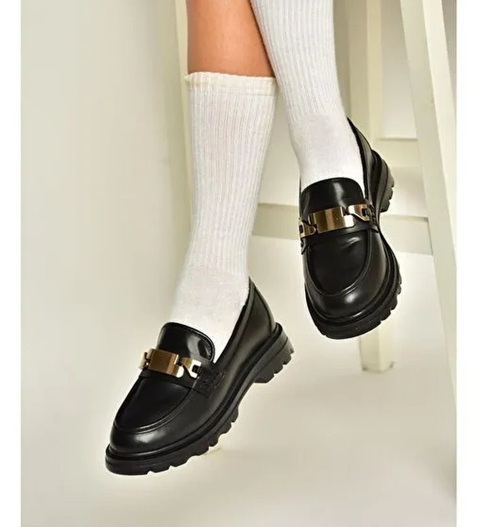 T820515109 Siyah Makosen Kadın Ayakkabı - Görsel 1