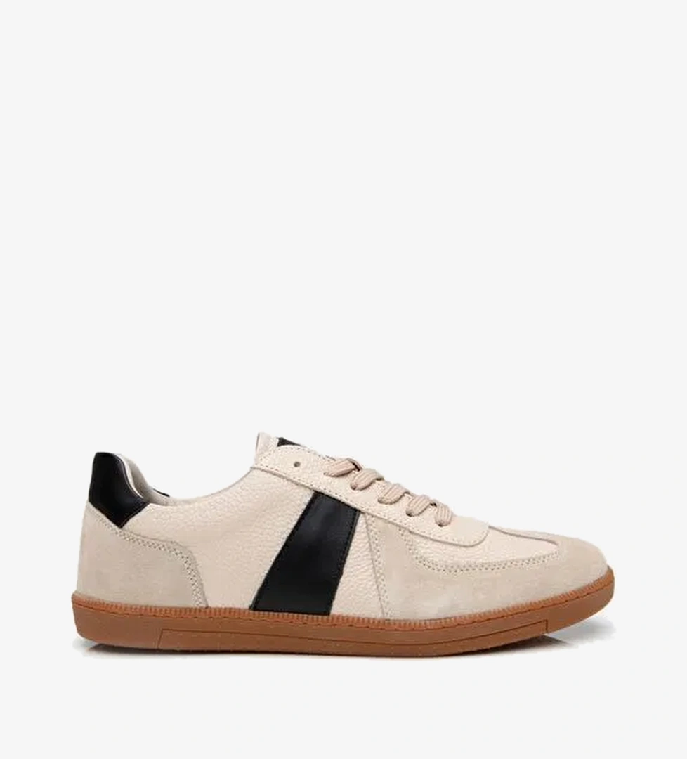 Erkek Süet Deri Bej Spor Ayakkabı - Görsel 1