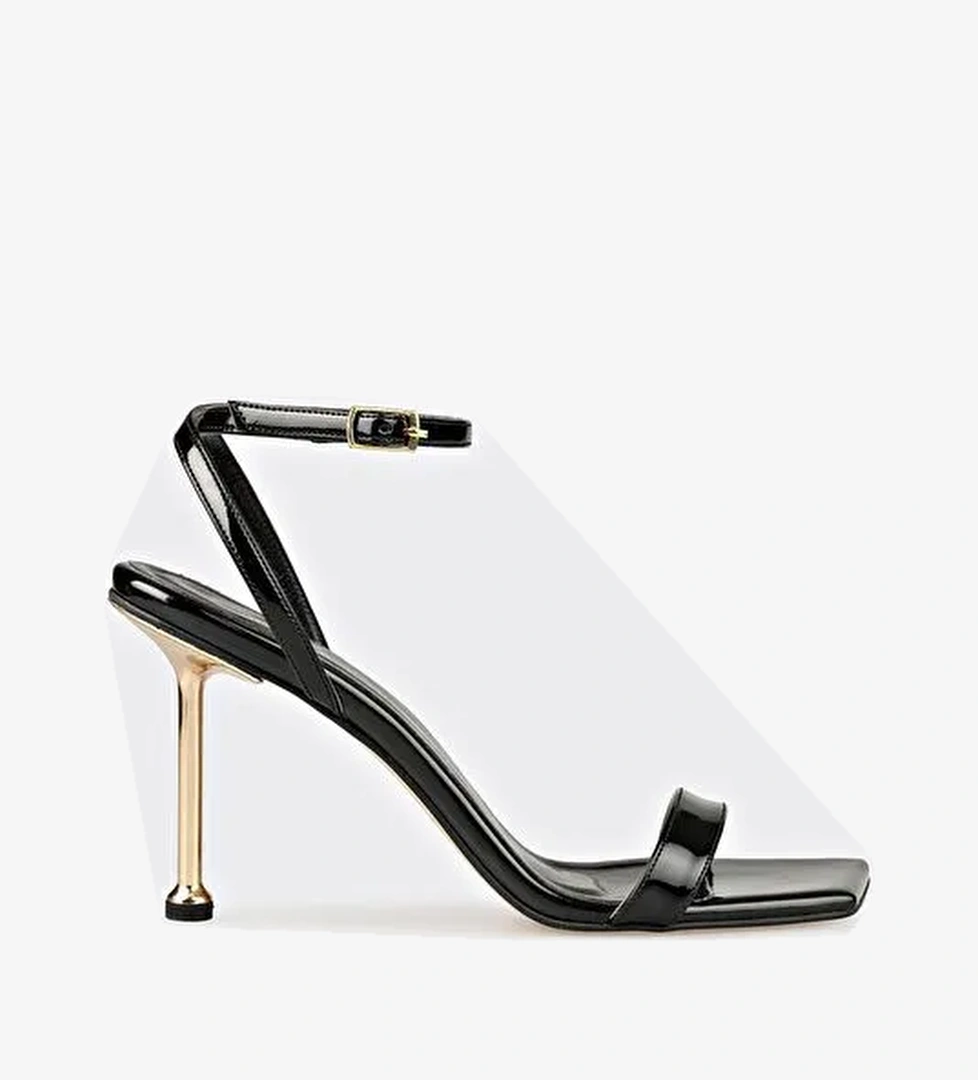 Siyah Kadın Topuklu Sandalet - Görsel 1