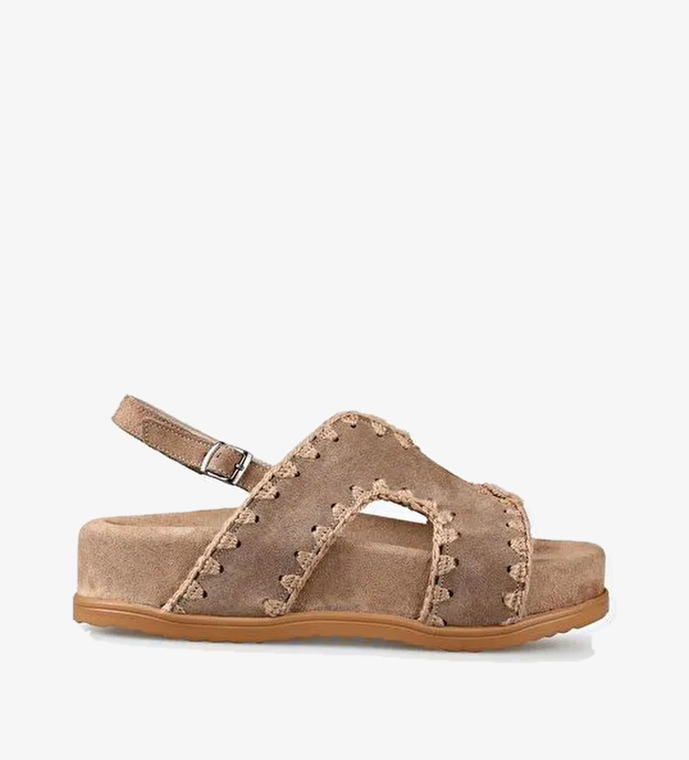 Vizon Deri Kadın Dolgu Topuk Sandalet - Görsel 1