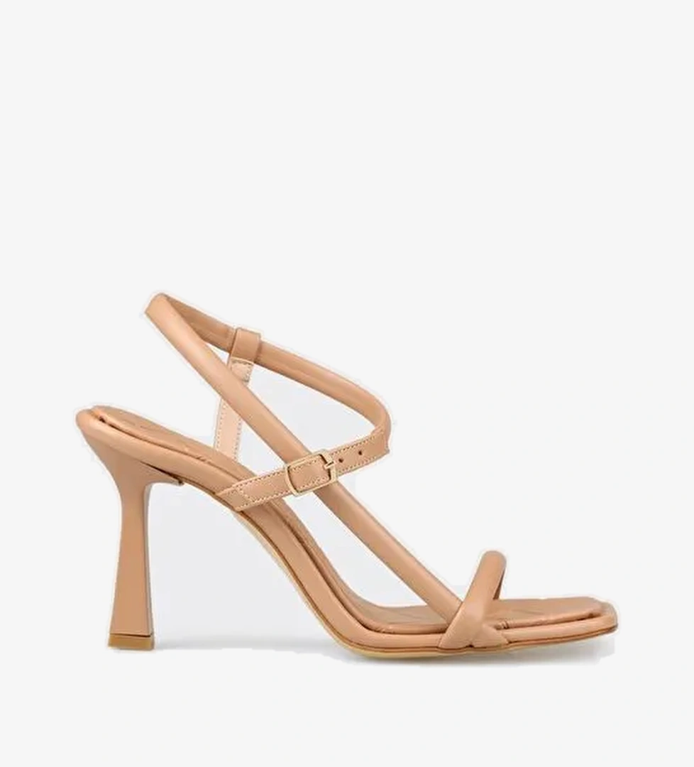 Naturel Kadın Topuklu Sandalet - Görsel 1