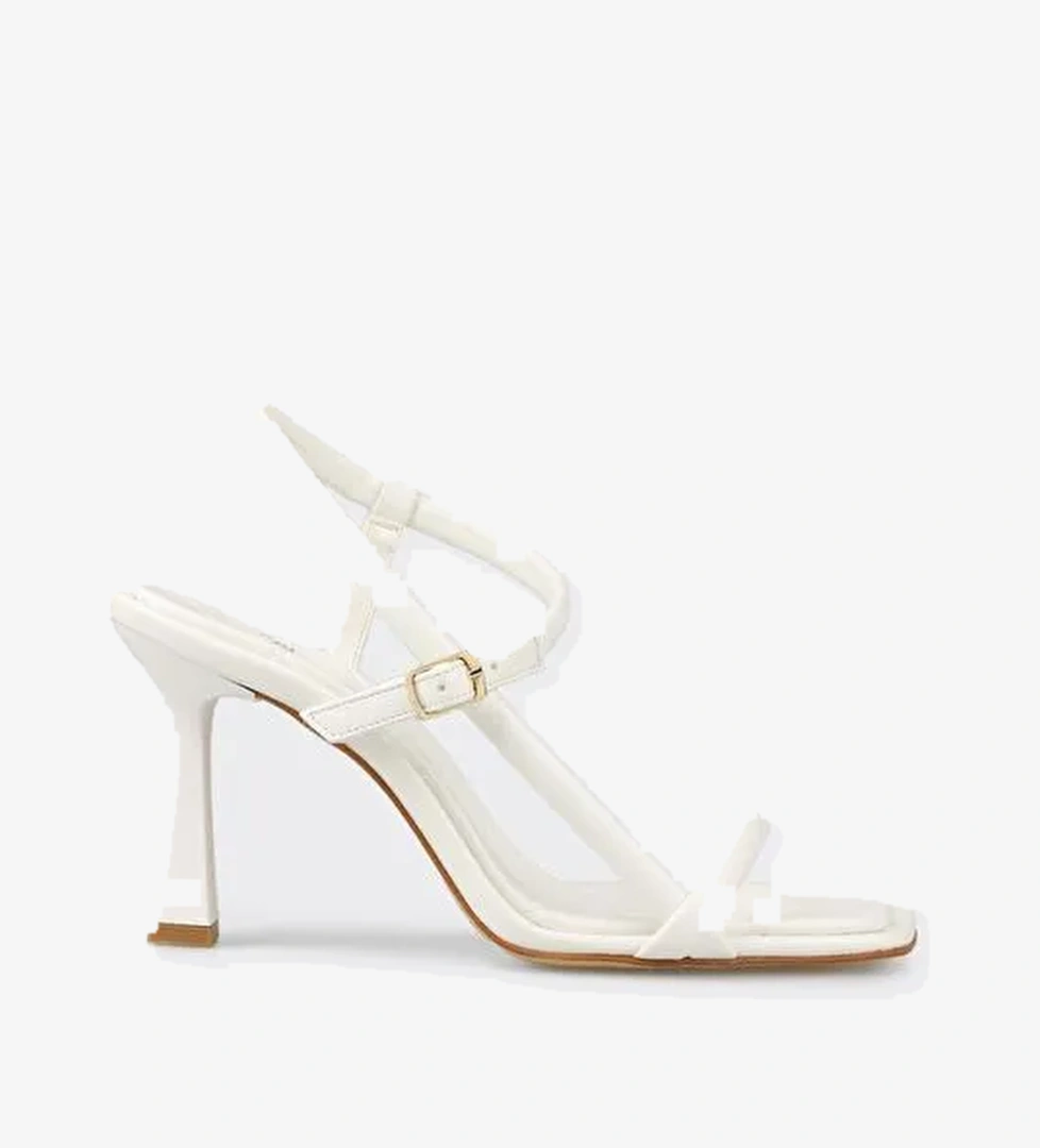 Beyaz Kadın Topuklu Sandalet - Görsel 1