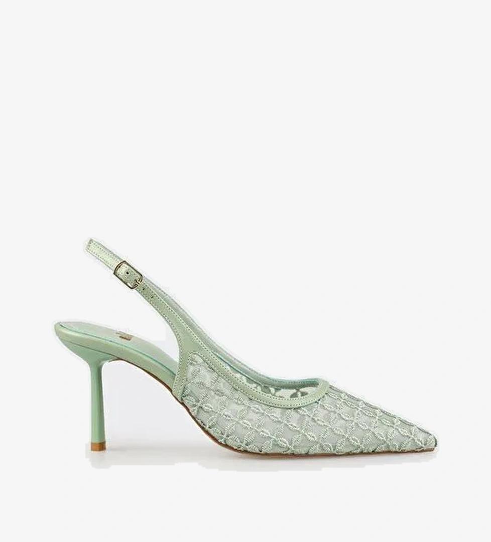 Yeşil Kadın Topuklu Ayakkabı - Görsel 1