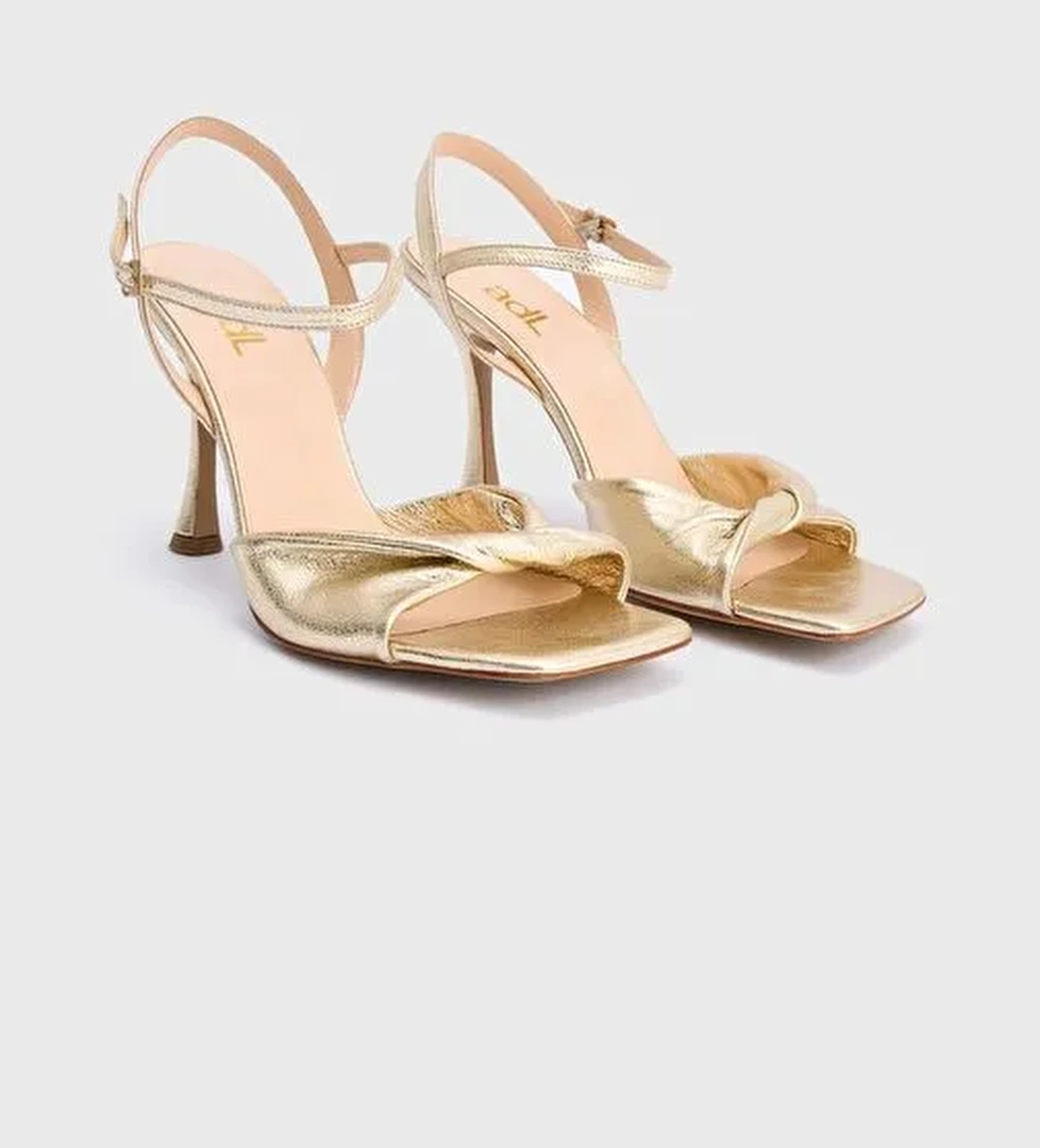 Deri Önü Açık Topuklu Ayakkabı - Görsel 1